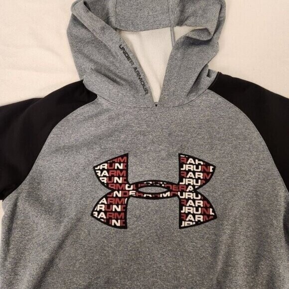 Under Armour Hoodie Fleece Logo Front Pullover Hooded Sweatshirt Youth Large EUC - Picture 6 of 13